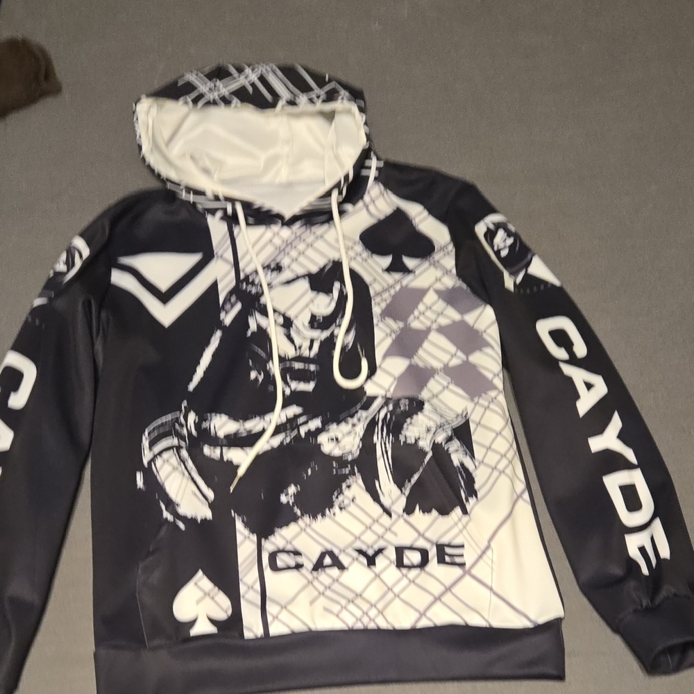 Cayde Graphic Hoodie in Black and White